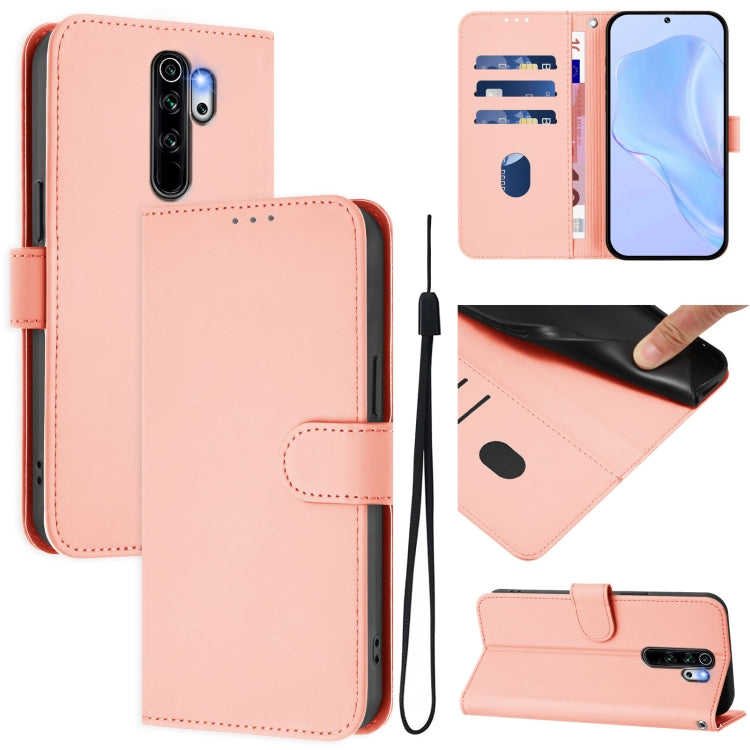 Skin Feel Solid Color Leather Phone Case with Lanyard, For Redmi Note 8 Pro, For Redmi Note 7 / 7 Pro / 7S