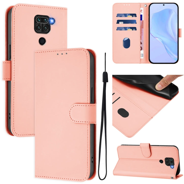 Skin Feel Solid Color Leather Phone Case with Lanyard, For Redmi Note 9 4G Global / 10X 4G, For Redmi Note 8