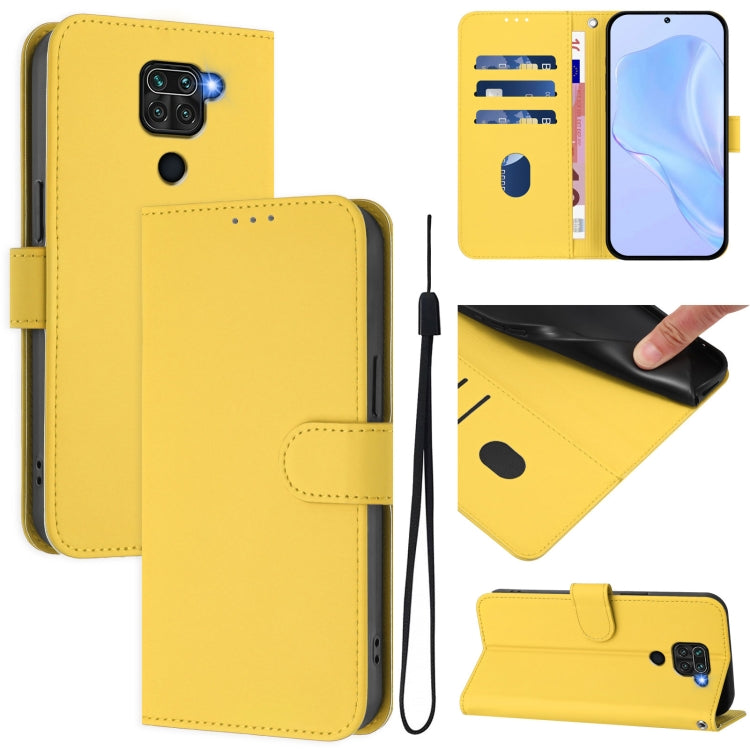 Skin Feel Solid Color Leather Phone Case with Lanyard, For Redmi Note 9 4G Global / 10X 4G, For Redmi Note 8