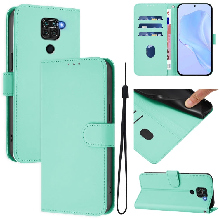 Skin Feel Solid Color Leather Phone Case with Lanyard, For Redmi Note 9 4G Global / 10X 4G, For Redmi Note 8