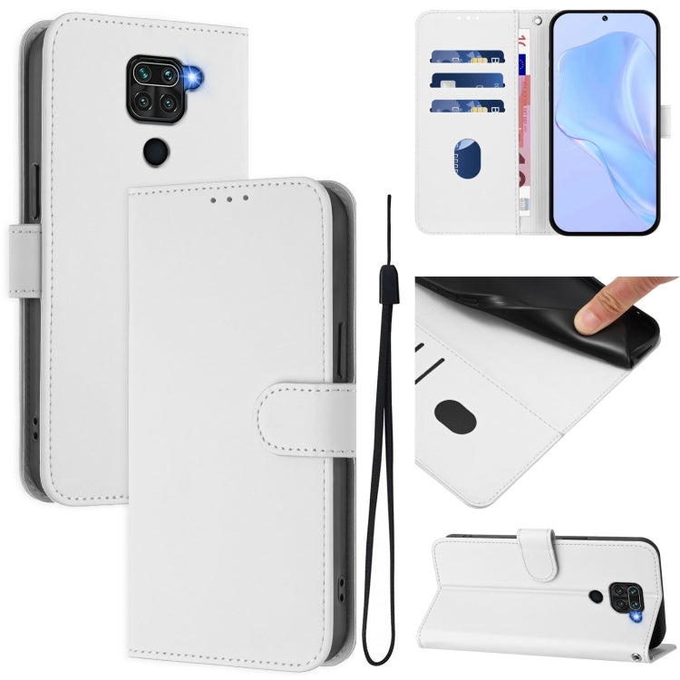 Skin Feel Solid Color Leather Phone Case with Lanyard, For Redmi Note 9 4G Global / 10X 4G, For Redmi Note 8
