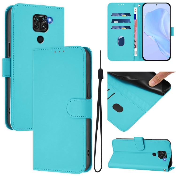 Skin Feel Solid Color Leather Phone Case with Lanyard, For Redmi Note 9 4G Global / 10X 4G, For Redmi Note 8