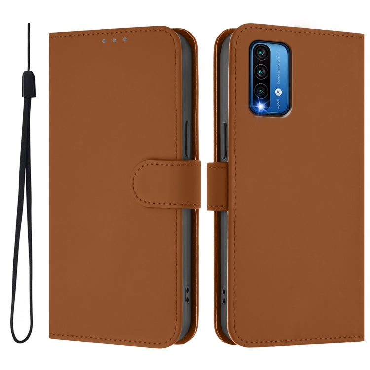 Skin Feel Solid Color Leather Phone Case with Lanyard, For Redmi 9 Power / 9T Global, For Redmi Note 9T Global