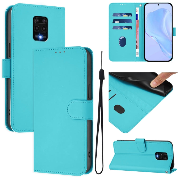 Skin Feel Solid Color Leather Phone Case with Lanyard, For Redmi K40 / K40 Pro, For Redmi Note 9 Pro 4G / 9S 4G