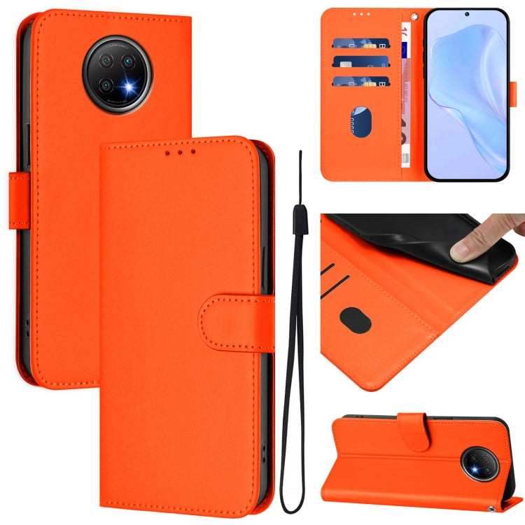 Skin Feel Solid Color Leather Phone Case with Lanyard, For Redmi 9 Power / 9T Global, For Redmi Note 9T Global