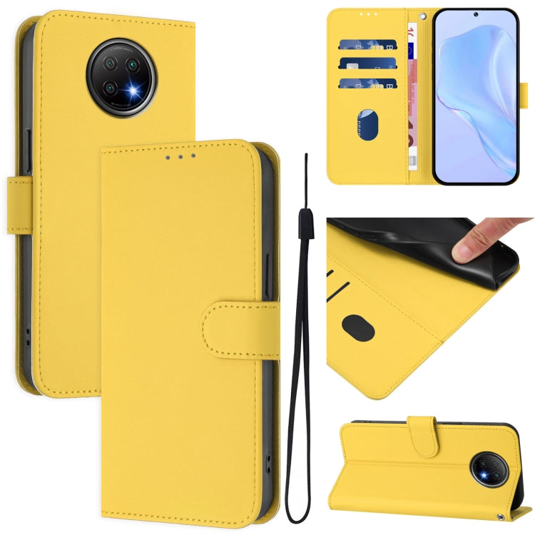 Skin Feel Solid Color Leather Phone Case with Lanyard, For Redmi 9 Power / 9T Global, For Redmi Note 9T Global