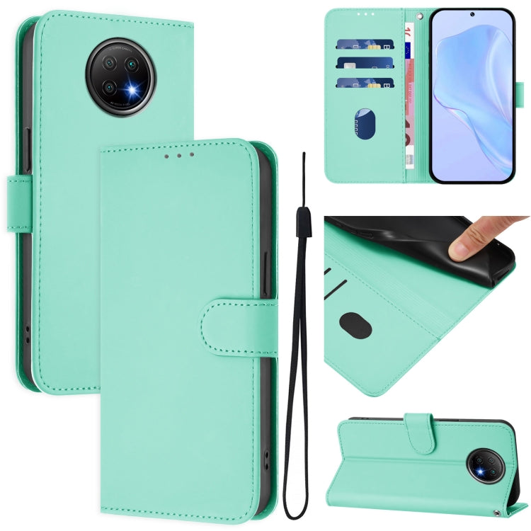 Skin Feel Solid Color Leather Phone Case with Lanyard, For Redmi 9 Power / 9T Global, For Redmi Note 9T Global