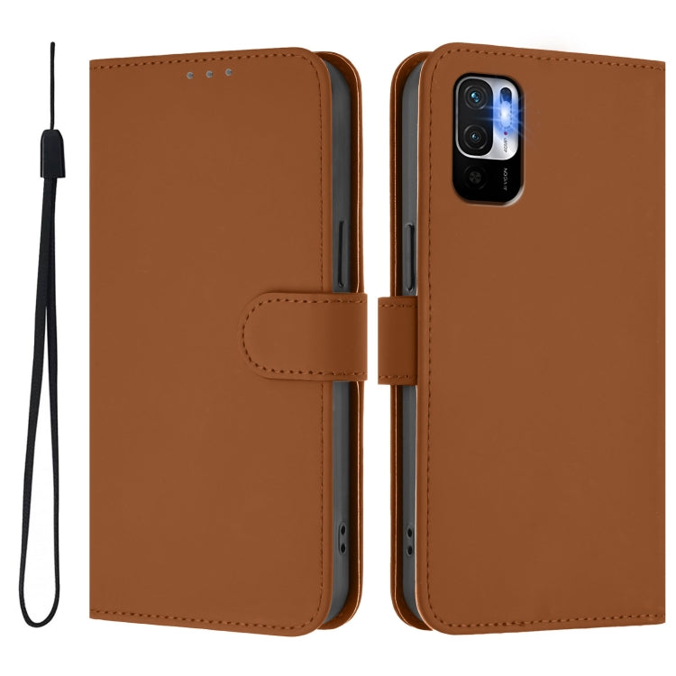 Skin Feel Solid Color Leather Phone Case with Lanyard, For Redmi Note 10 5G / Note 10T 5G, For Redmi Note 10 Pro 4G / 10 Pro Max