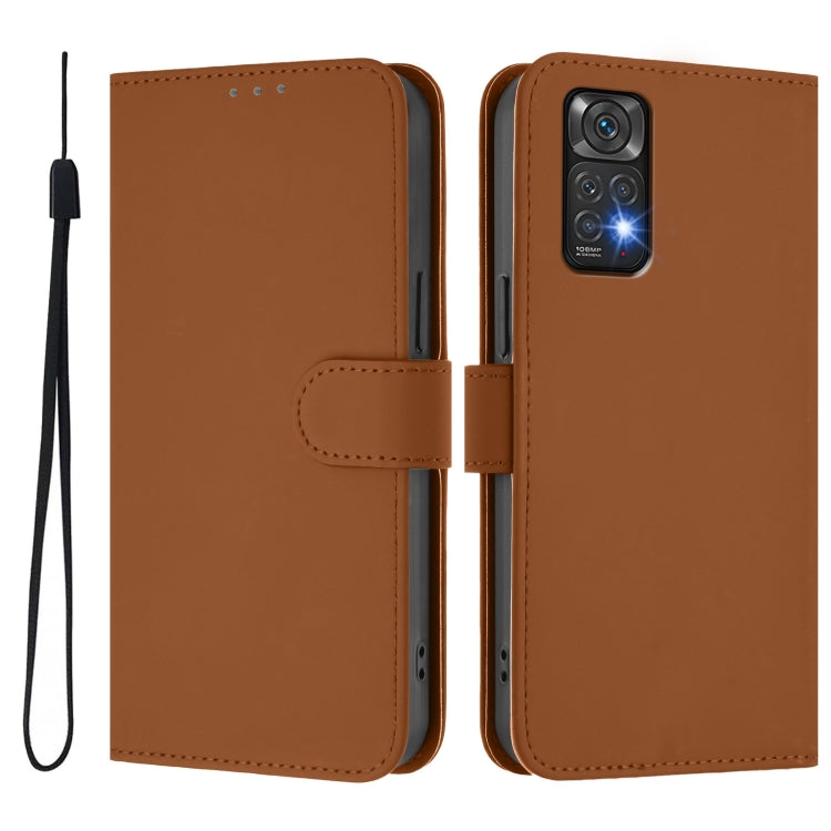 Skin Feel Solid Color Leather Phone Case with Lanyard, For Redmi Note 11 4G Global, For Redmi A1+ 4G / A2+
