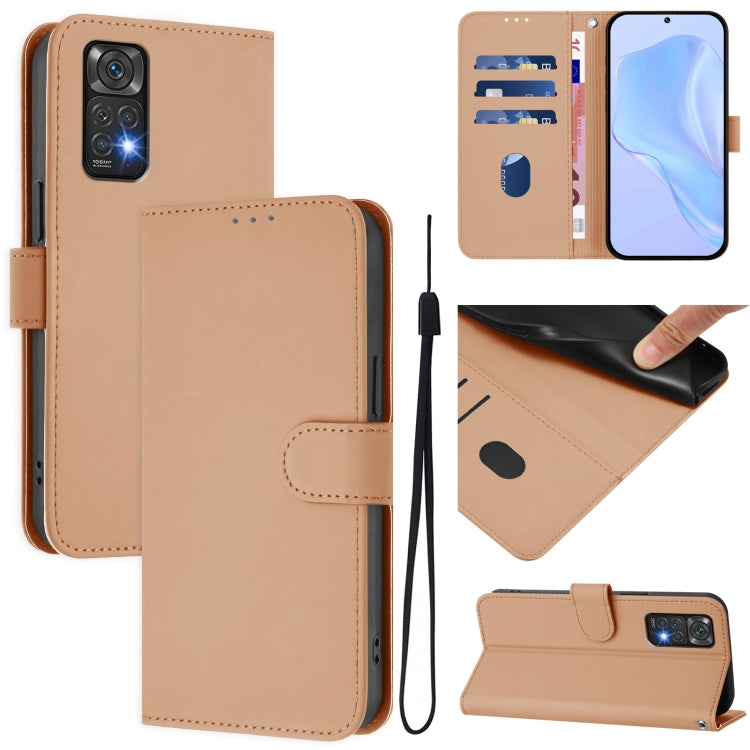 Skin Feel Solid Color Leather Phone Case with Lanyard, For Redmi Note 11 4G Global, For Redmi A1+ 4G / A2+