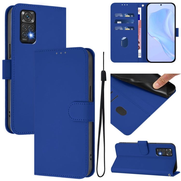 Skin Feel Solid Color Leather Phone Case with Lanyard, For Redmi Note 11 4G Global, For Redmi A1+ 4G / A2+