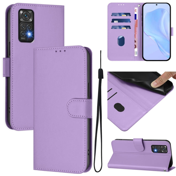 Skin Feel Solid Color Leather Phone Case with Lanyard, For Redmi Note 11 4G Global, For Redmi A1+ 4G / A2+