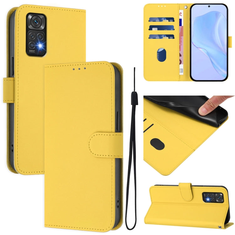 Skin Feel Solid Color Leather Phone Case with Lanyard, For Redmi Note 11 4G Global, For Redmi A1+ 4G / A2+