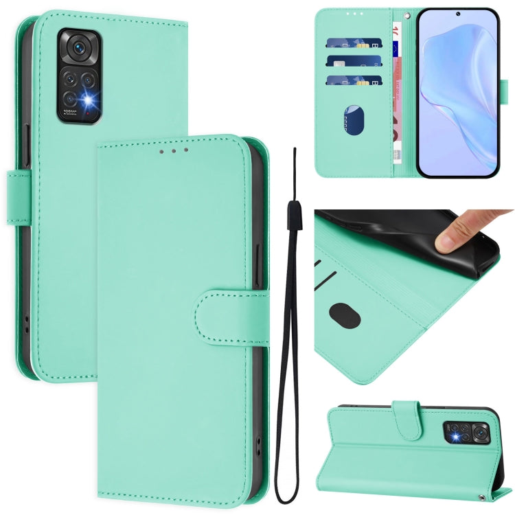 Skin Feel Solid Color Leather Phone Case with Lanyard, For Redmi Note 11 4G Global, For Redmi A1+ 4G / A2+