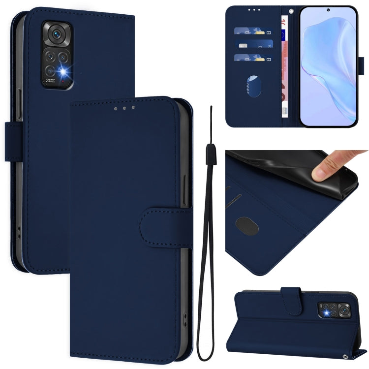 Skin Feel Solid Color Leather Phone Case with Lanyard, For Redmi Note 11 4G Global, For Redmi A1+ 4G / A2+