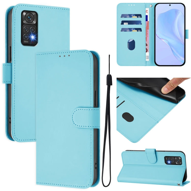 Skin Feel Solid Color Leather Phone Case with Lanyard, For Redmi Note 11 4G Global, For Redmi A1+ 4G / A2+