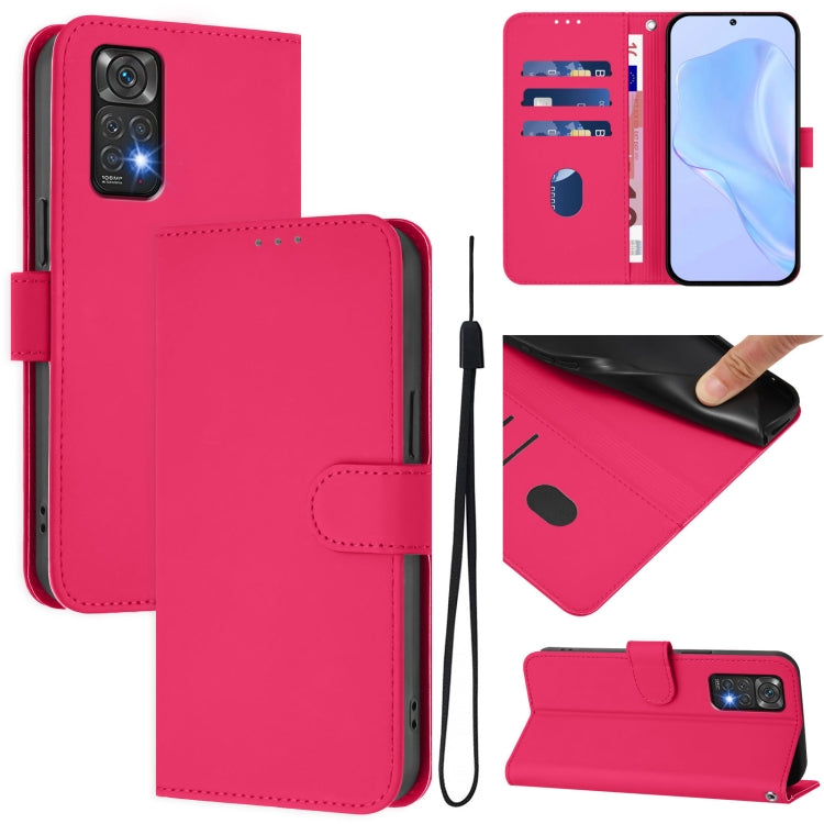 Skin Feel Solid Color Leather Phone Case with Lanyard, For Redmi Note 11 4G Global, For Redmi A1+ 4G / A2+