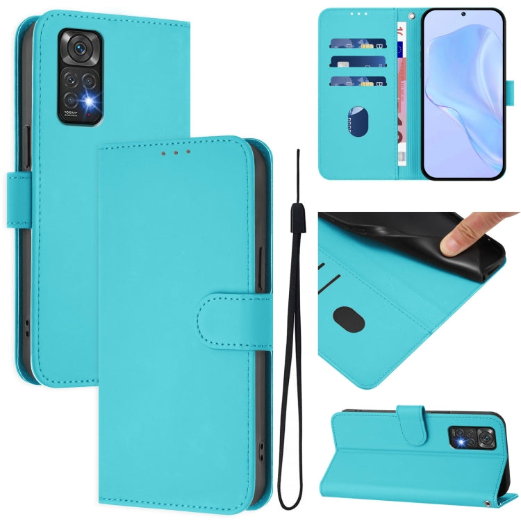 Skin Feel Solid Color Leather Phone Case with Lanyard, For Redmi Note 11 4G Global, For Redmi A1+ 4G / A2+