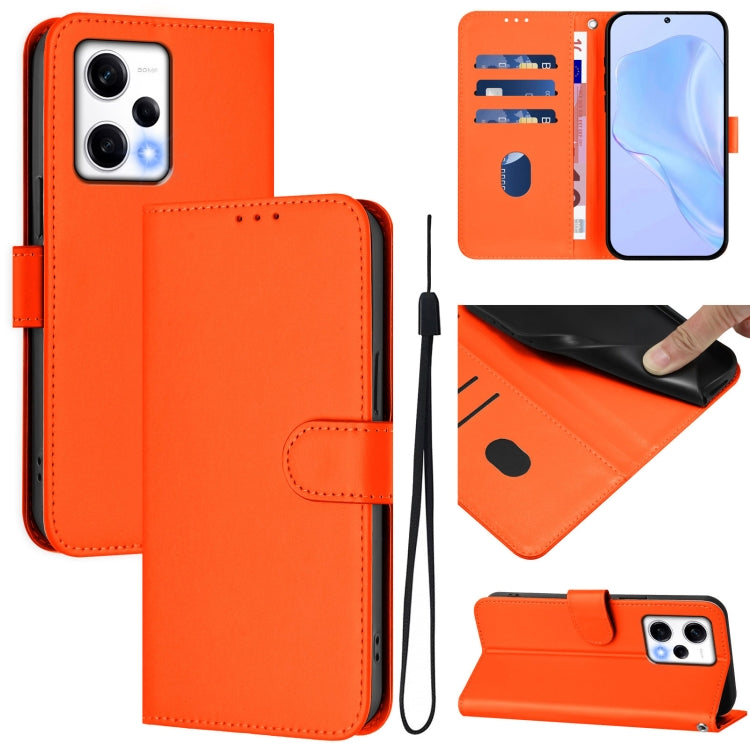 Skin Feel Solid Color Leather Phone Case with Lanyard, For Redmi A1 4G Global / A2 4G, For Redmi Note 12 Explorer
