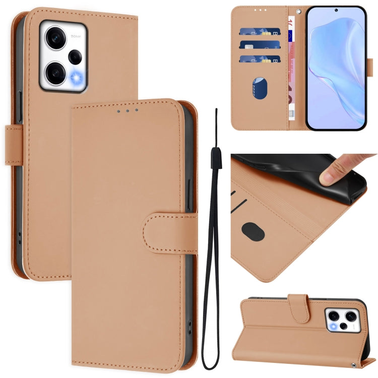 Skin Feel Solid Color Leather Phone Case with Lanyard, For Redmi A1 4G Global / A2 4G, For Redmi Note 12 Explorer