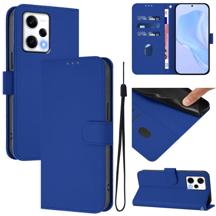 Skin Feel Solid Color Leather Phone Case with Lanyard, For Redmi A1 4G Global / A2 4G, For Redmi Note 12 Explorer