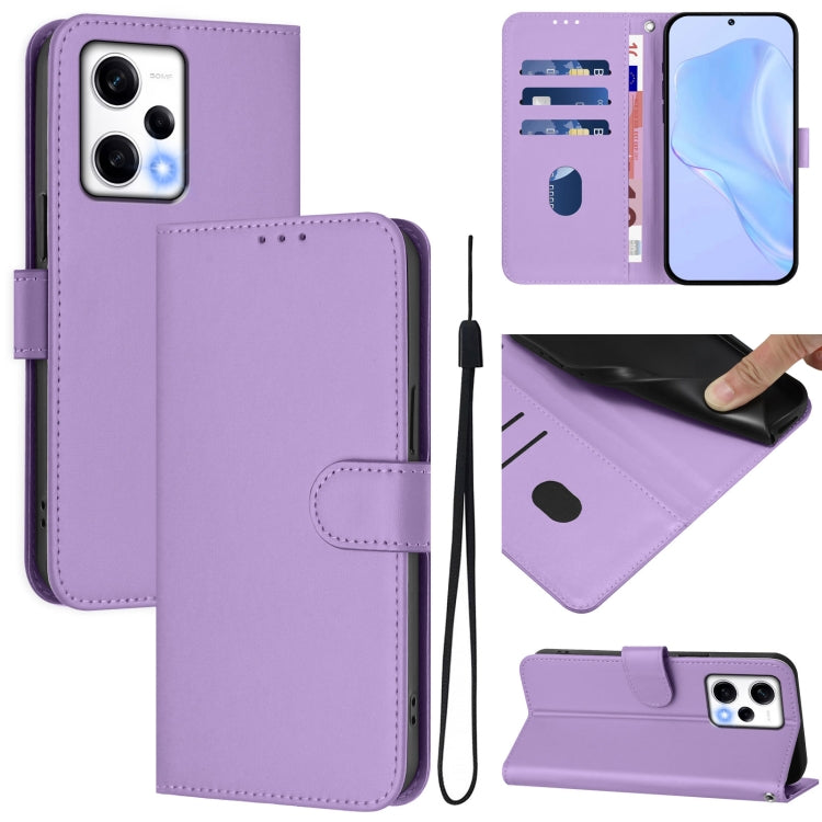 Skin Feel Solid Color Leather Phone Case with Lanyard, For Redmi A1 4G Global / A2 4G, For Redmi Note 12 Explorer