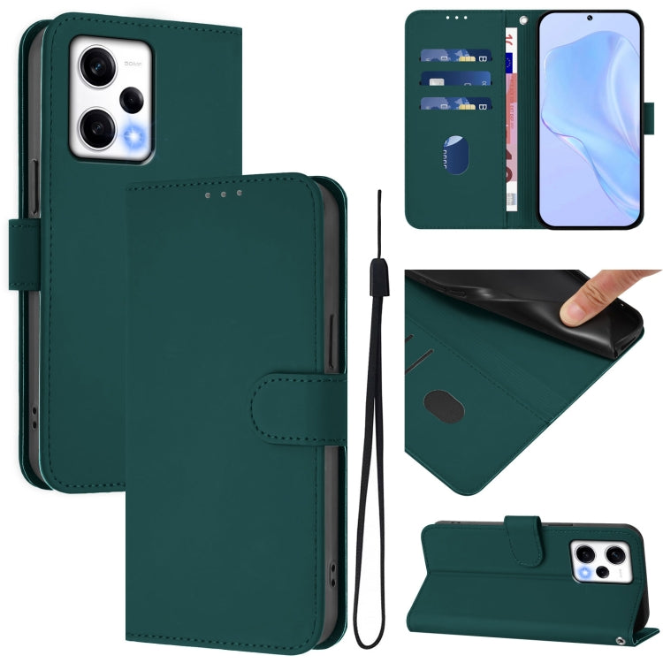Skin Feel Solid Color Leather Phone Case with Lanyard, For Redmi A1 4G Global / A2 4G, For Redmi Note 12 Explorer