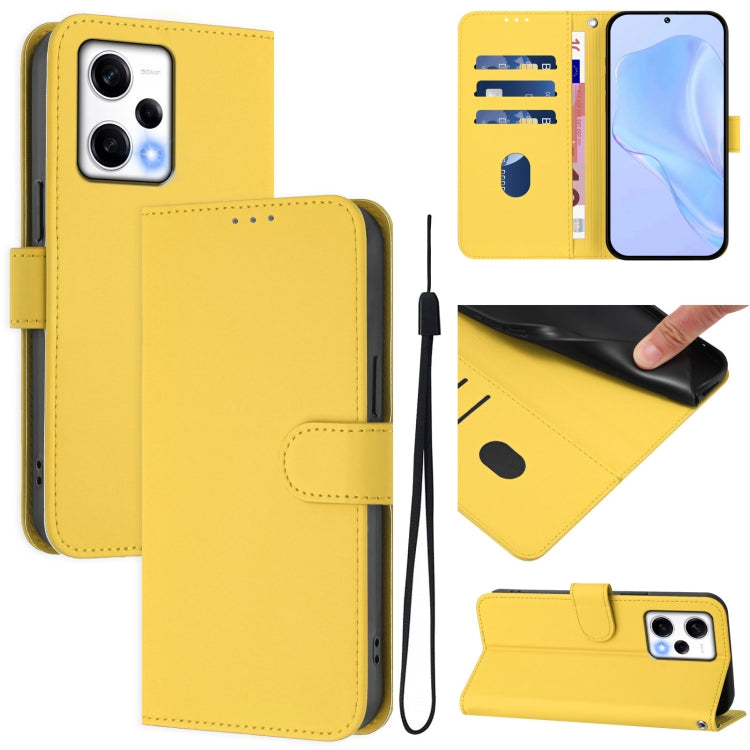 Skin Feel Solid Color Leather Phone Case with Lanyard, For Redmi A1 4G Global / A2 4G, For Redmi Note 12 Explorer