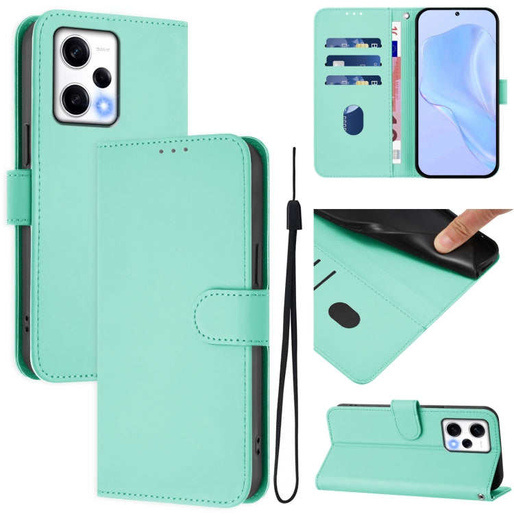 Skin Feel Solid Color Leather Phone Case with Lanyard, For Redmi A1 4G Global / A2 4G, For Redmi Note 12 Explorer