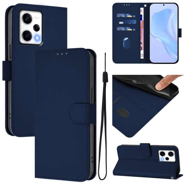 Skin Feel Solid Color Leather Phone Case with Lanyard, For Redmi A1 4G Global / A2 4G, For Redmi Note 12 Explorer