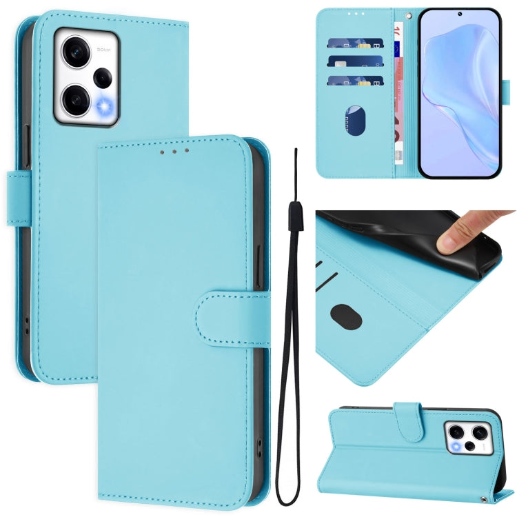 Skin Feel Solid Color Leather Phone Case with Lanyard, For Redmi A1 4G Global / A2 4G, For Redmi Note 12 Explorer
