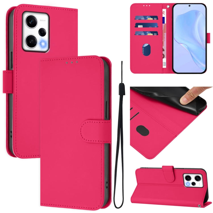 Skin Feel Solid Color Leather Phone Case with Lanyard, For Redmi A1 4G Global / A2 4G, For Redmi Note 12 Explorer