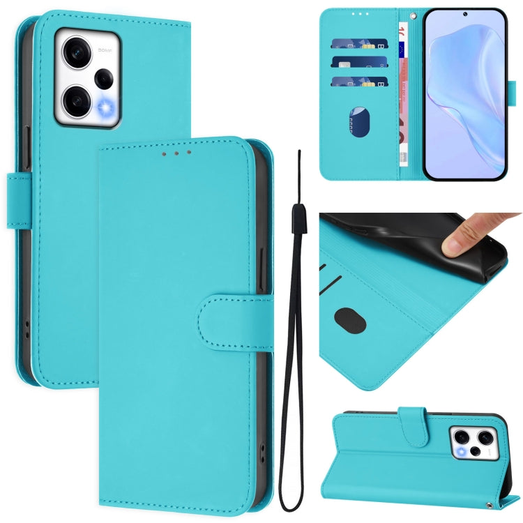 Skin Feel Solid Color Leather Phone Case with Lanyard, For Redmi A1 4G Global / A2 4G, For Redmi Note 12 Explorer