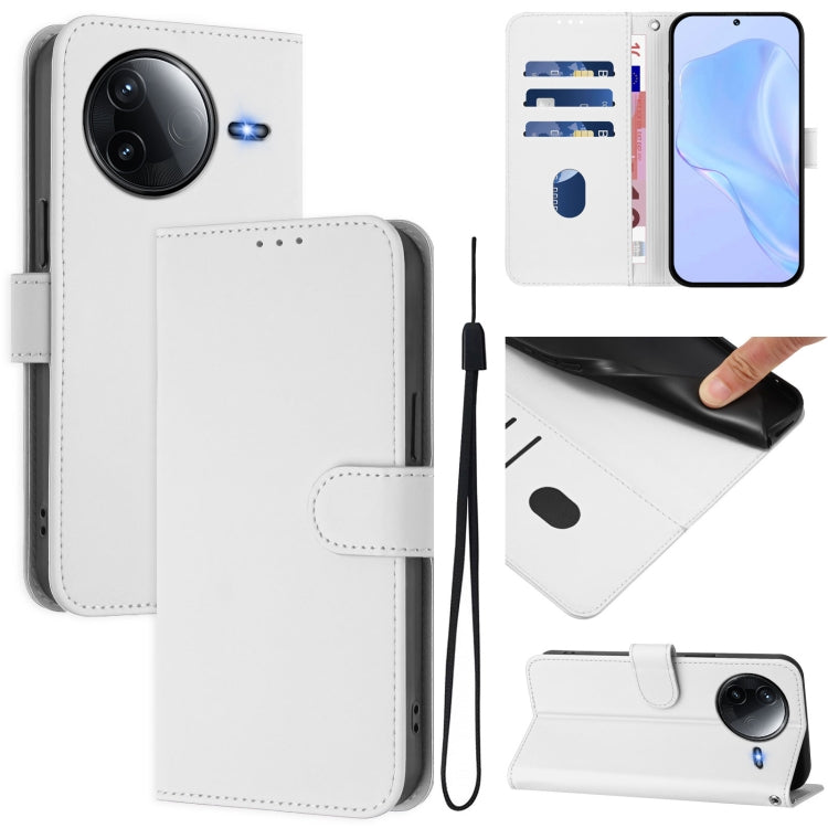 Skin Feel Solid Color Leather Phone Case with Lanyard, For Redmi Note 14 5G Global, For Redmi K80 / K80 Pro