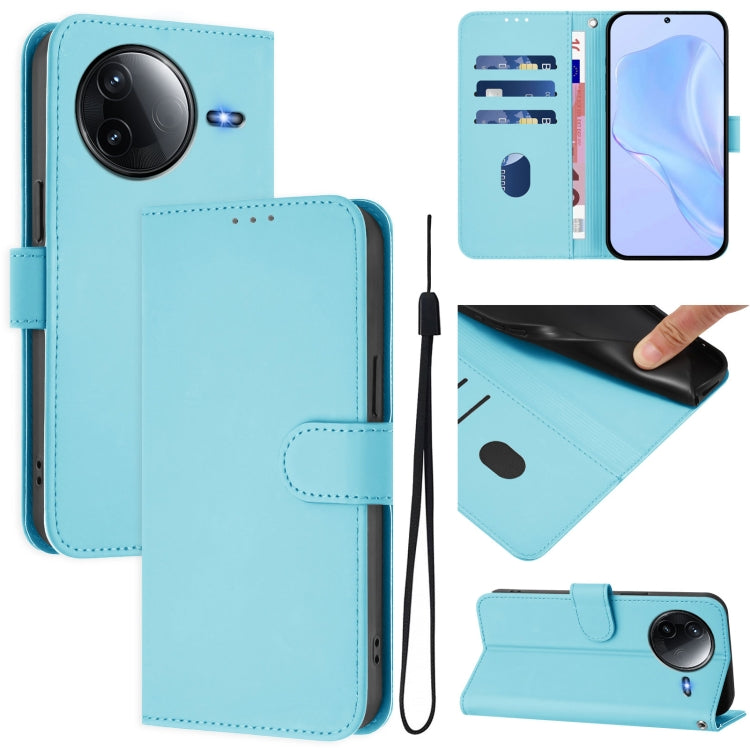 Skin Feel Solid Color Leather Phone Case with Lanyard, For Redmi Note 14 5G Global, For Redmi K80 / K80 Pro