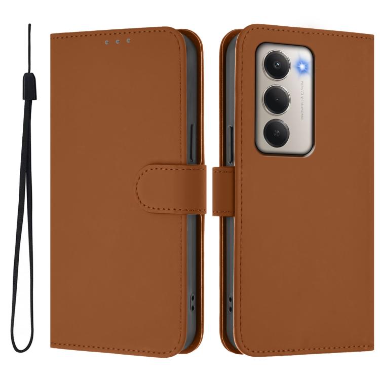 Skin Feel Solid Color Leather Phone Case with Lanyard, For Redmi 15 5G / 4G EU 171mm, For Redmi Note 14 4G EU 164.84mm
