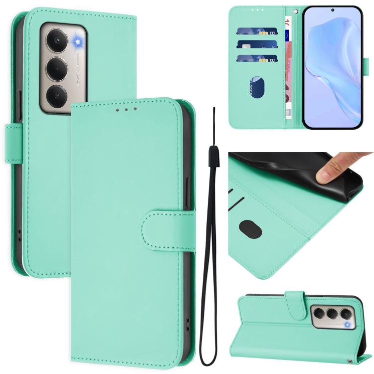Skin Feel Solid Color Leather Phone Case with Lanyard, For Redmi 15 5G / 4G EU 171mm, For Redmi Note 14 4G EU 164.84mm