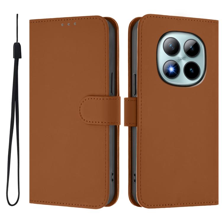 Skin Feel Solid Color Leather Phone Case with Lanyard, For Redmi Note 15 Pro+ 5G Global 163.3mm, For Redmi Note 15 4G / 5G Global 164mm