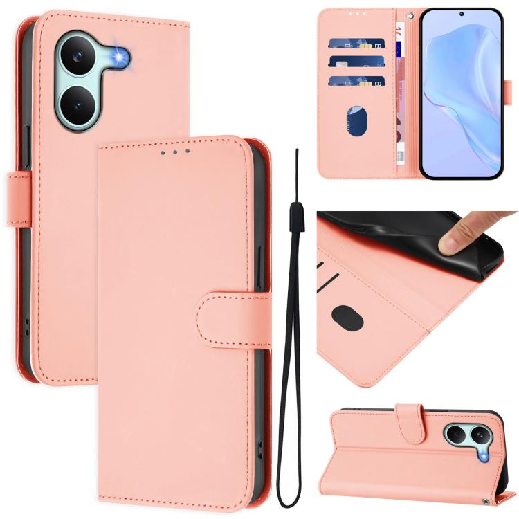 Skin Feel Solid Color Leather Phone Case with Lanyard, For Redmi Turbo 5 Max 5G/Poco X8 Pro Max 5G, For Redmi Turbo 5 5G Global/Poco X8 Pro 5G