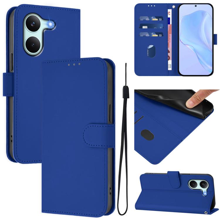 Skin Feel Solid Color Leather Phone Case with Lanyard, For Redmi Turbo 5 Max 5G/Poco X8 Pro Max 5G, For Redmi Turbo 5 5G Global/Poco X8 Pro 5G