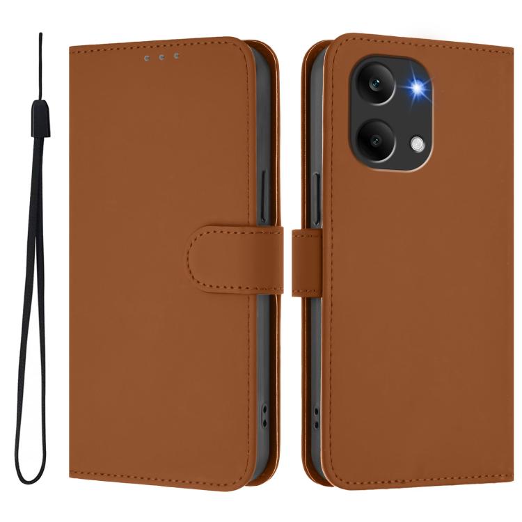 Skin Feel Solid Color Leather Phone Case with Lanyard, For Redmi Turbo 5 Max 5G/Poco X8 Pro Max 5G, For Redmi Turbo 5 5G Global/Poco X8 Pro 5G