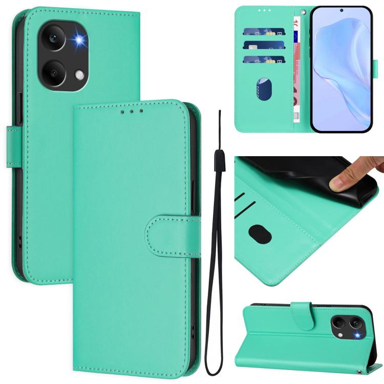 Skin Feel Solid Color Leather Phone Case with Lanyard, For Redmi Turbo 5 Max 5G/Poco X8 Pro Max 5G, For Redmi Turbo 5 5G Global/Poco X8 Pro 5G