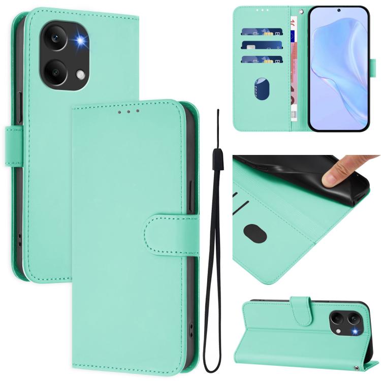 Skin Feel Solid Color Leather Phone Case with Lanyard, For Redmi Turbo 5 Max 5G/Poco X8 Pro Max 5G, For Redmi Turbo 5 5G Global/Poco X8 Pro 5G