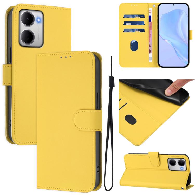 Skin Feel Solid Color Leather Phone Case with Lanyard, For Redmi A7 Pro 4G Global / Poco C85x 5G, For Redmi 15a 5G Global