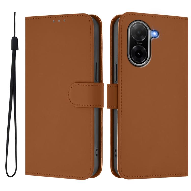 Skin Feel Solid Color Leather Phone Case with Lanyard, For Redmi A5 4G 171.8mm/A7 4G 171.8mm, For Redmi K90 Max 5G