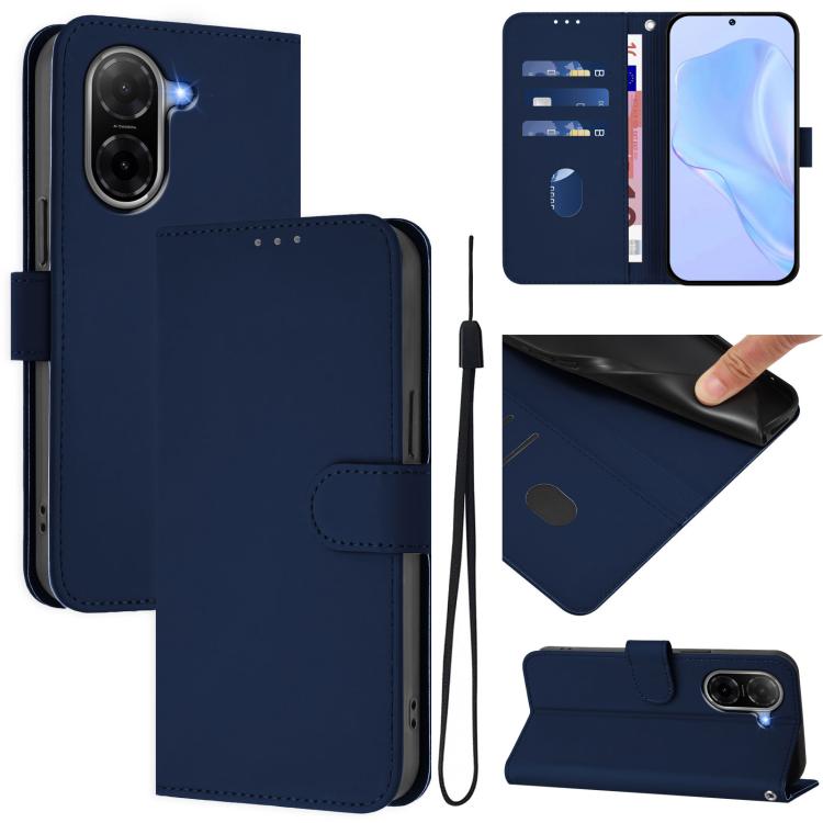 Skin Feel Solid Color Leather Phone Case with Lanyard, For Redmi A5 4G 171.8mm/A7 4G 171.8mm, For Redmi K90 Max 5G