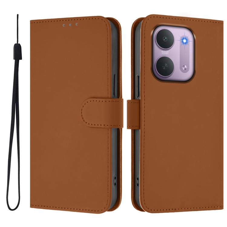 Skin Feel Solid Color Leather Phone Case with Lanyard, For Redmi 17C 5G Global, For Redmi Note 17 Pro Max 5G 163.4mm