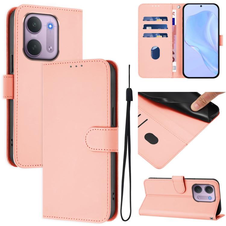Skin Feel Solid Color Leather Phone Case with Lanyard, For Redmi 17C 5G Global, For Redmi Note 17 Pro Max 5G 163.4mm