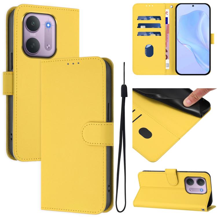 Skin Feel Solid Color Leather Phone Case with Lanyard, For Redmi 17C 5G Global, For Redmi Note 17 Pro Max 5G 163.4mm