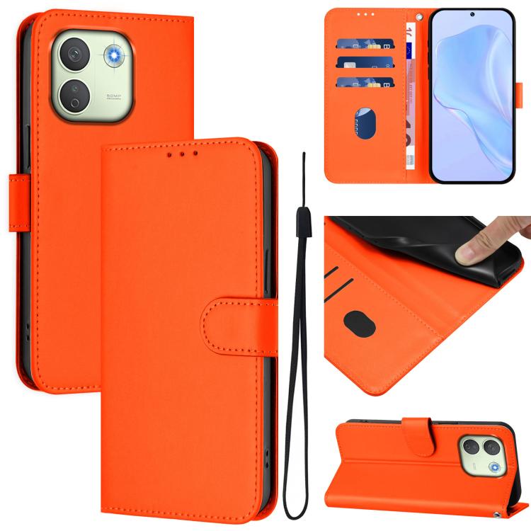 Skin Feel Solid Color Leather Phone Case with Lanyard, For Redmi 17C 5G Global, For Redmi Note 17 Pro Max 5G 163.4mm